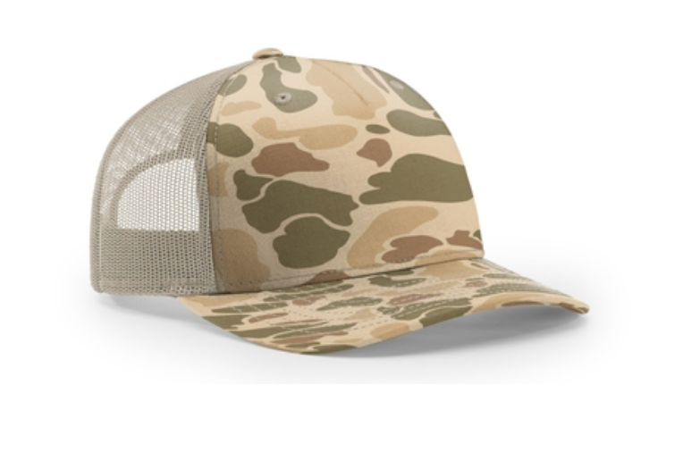 Custom Leather Patch Snapback Hats- Camo