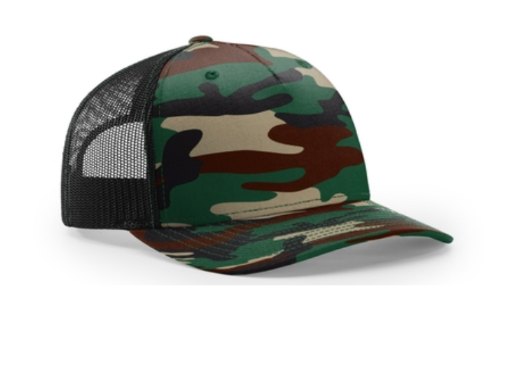Custom Leather Patch Snapback Hats- Camo
