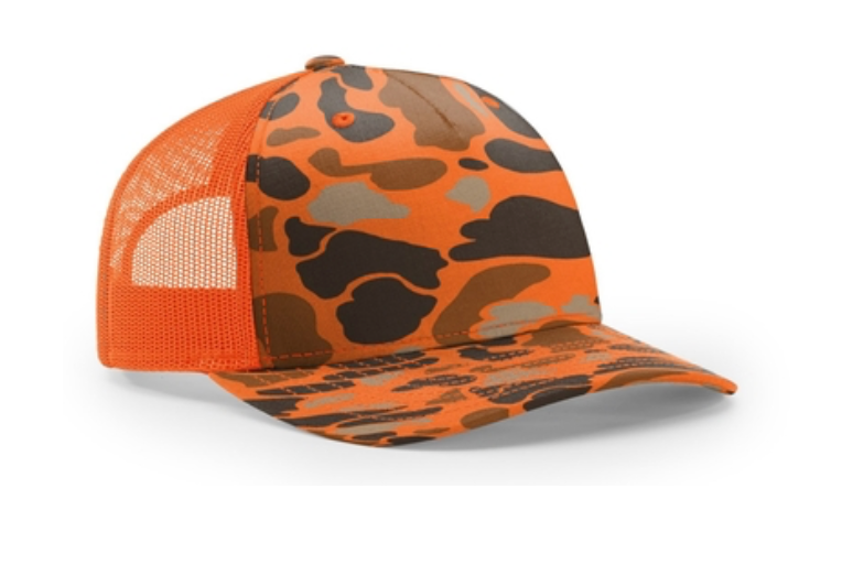 Custom Leather Patch Snapback Hats- Camo
